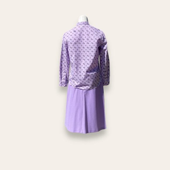 VTG professional Light purple button up with black Paisley and floral print - Picture 5 of 6